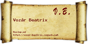 Vozár Beatrix névjegykártya